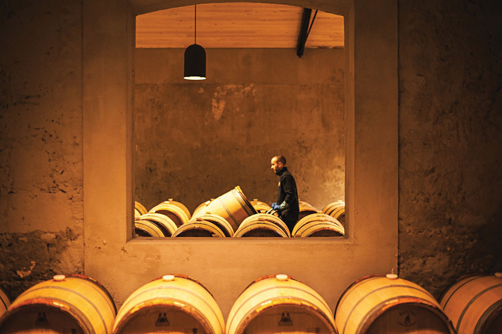 The cellars of 202-year-old Château Palmer in Bordeaux 